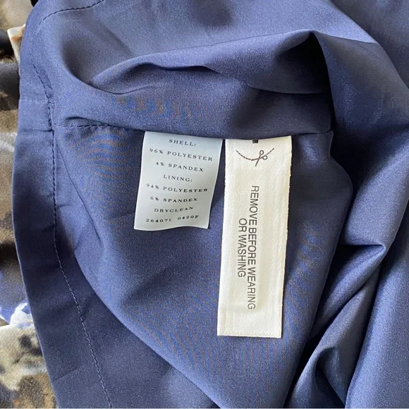 NWT Ann Taylor Navy & Brown Watercolor Print Inspired Dress, Size 12 - Picture 9 of 10